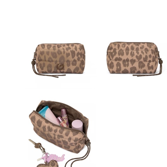 PINK Victoria's Secret Leopard Print Quilted Puffer Cosmetic Bag - Picture 3 of 3